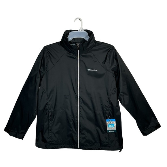 Columbia Jackets & Blazers - Columbia Women's Waterproof Rain Jacket Size 2X Solid‎ Black Hooded Lightweight